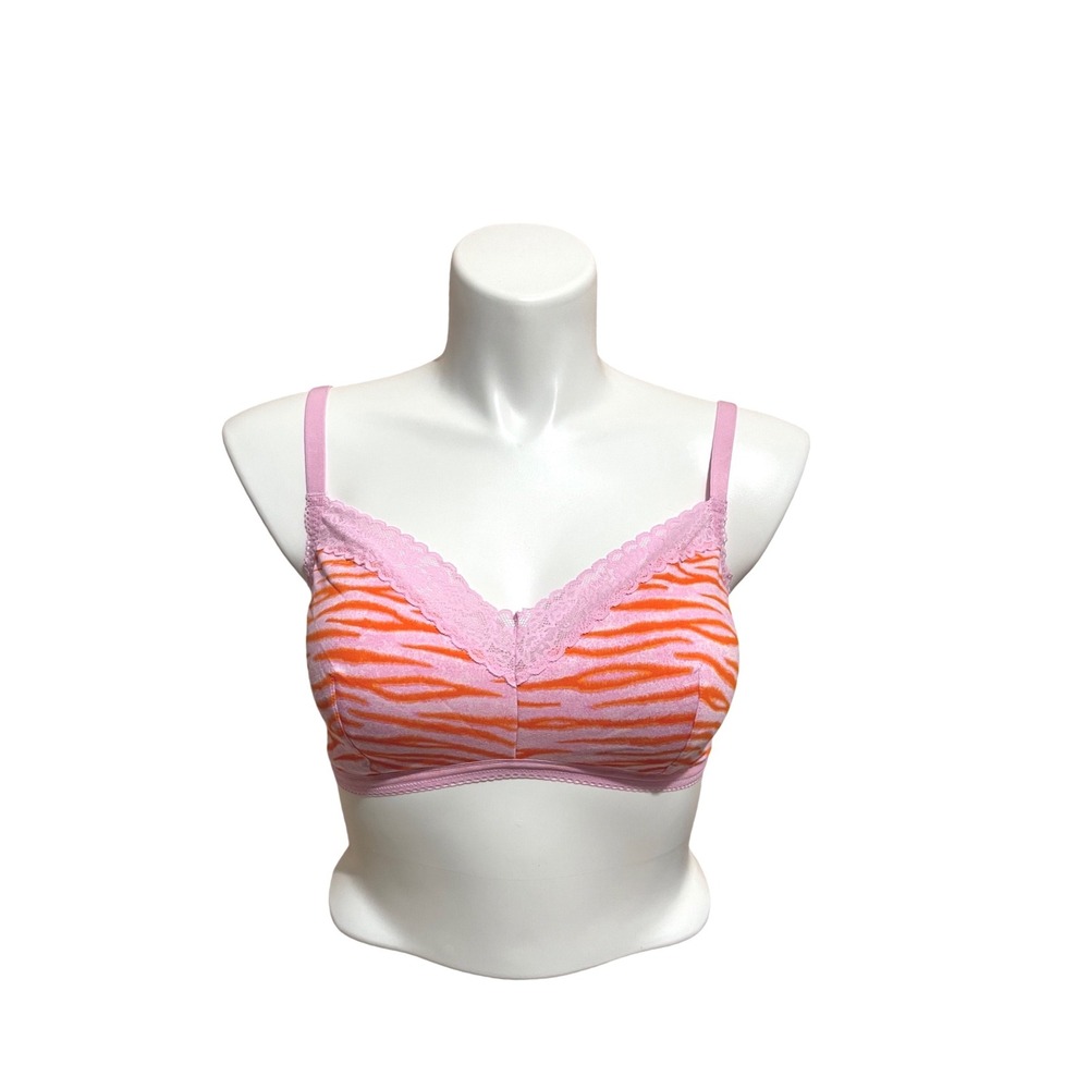 Savage X Fenty Curvy Bralette Wildly Pink Tangerine Orange Tiger‎ Print 1X NWT